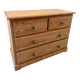 Natural pine chest of drawers - green knobs