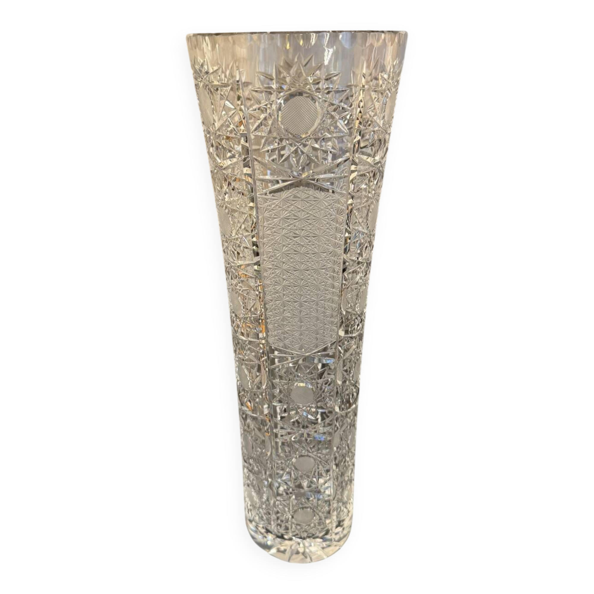 Large Bohemian crystal vase, 20th century