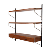 Etagere vintage scandinave en teck et metal 1960