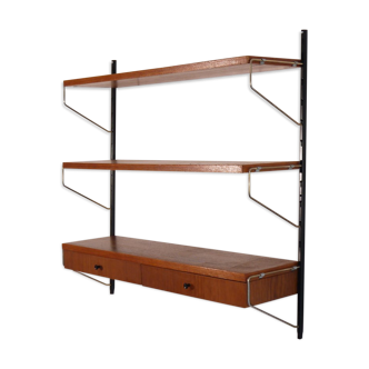 Etagere vintage scandinave en teck et metal 1960