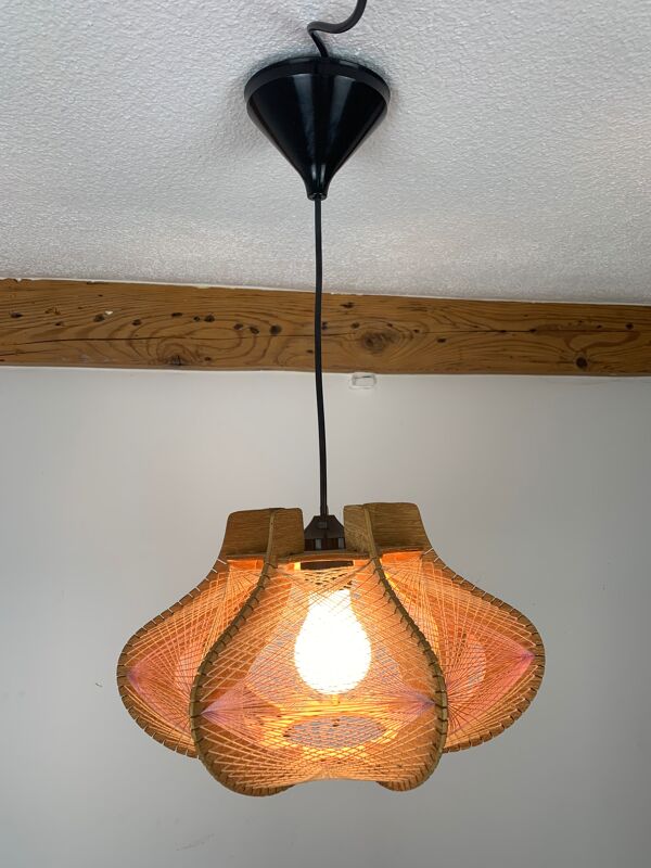 Suspension scandinave bois et fil