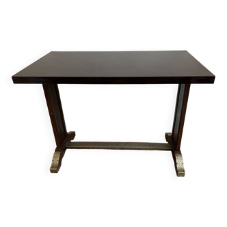 Bistro table in wood formica and zinc 1930s