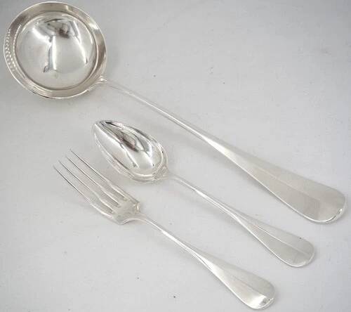Christofle Baguette Fidélio antique 12 place settings + ladle, 25 pieces silver-plated metal
