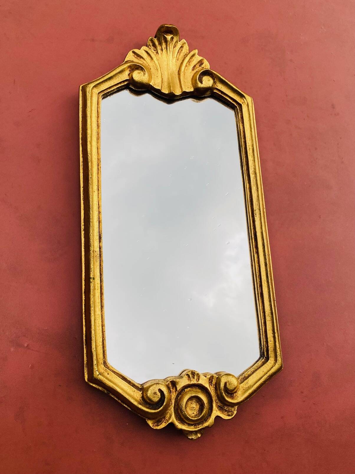 Antique gilded mirror.