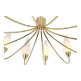 Classic glass chandelier, in the Stilnovo style, 1950s.