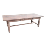 Farm table 2 drawers solid oak raw wood