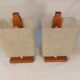 Pair of vintage Scandinavian table lamps in teak and Perspex