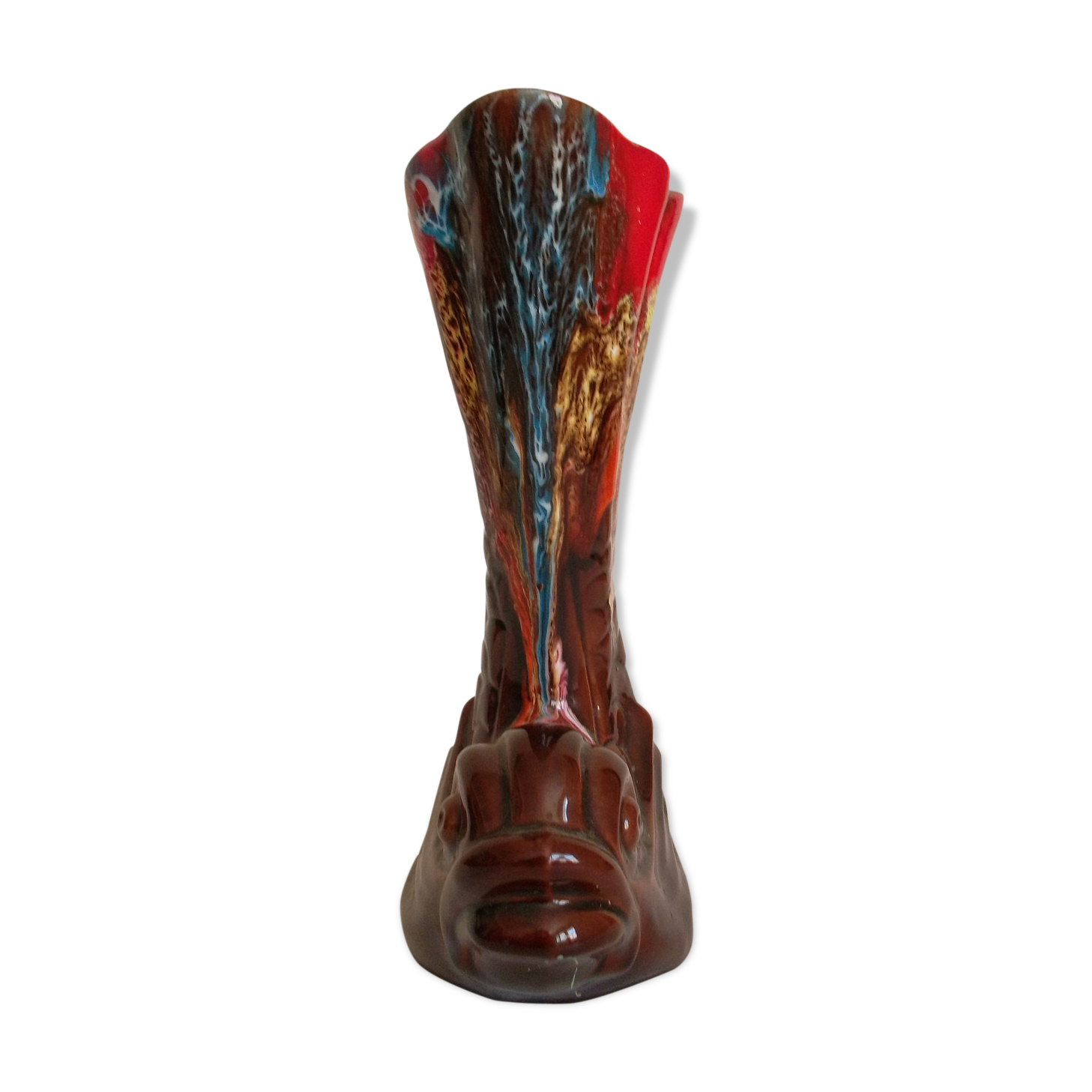 Earthenware fish vase