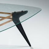 Triangular coffee table in the manner of Alfred Hendrickx