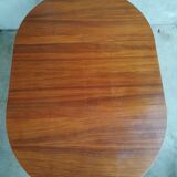 Vintage baumann round scandinavian table extendable a system