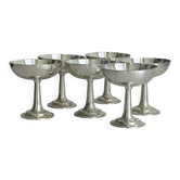 Lot de 6 coupes à champagne en métal argenté