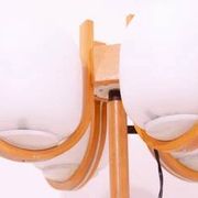 Lampe de sol de l'âge atomique, éclairage d'hôtel vintage, Tchécoslovaquie années 1970