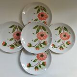 5 dessert plates from Moulin des Loups, Orchies, Gisèle model