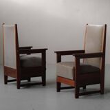 Pair of Art Deco armchairs – Amsterdam School, circa 1930