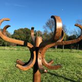 Curved wooden parrot coat door