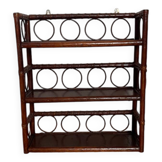 Étagère vintage en rotin