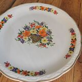 Plat rond Digoin, corbeille de fleurs