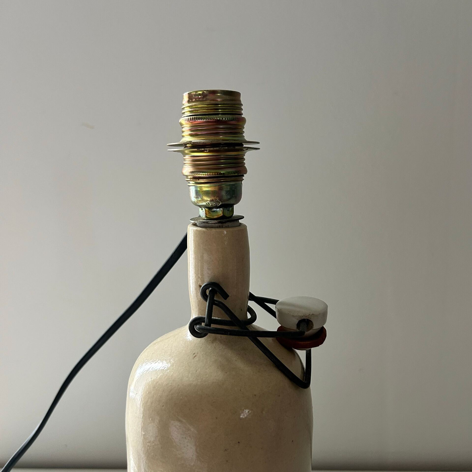 Bottle lamp base in stoneware