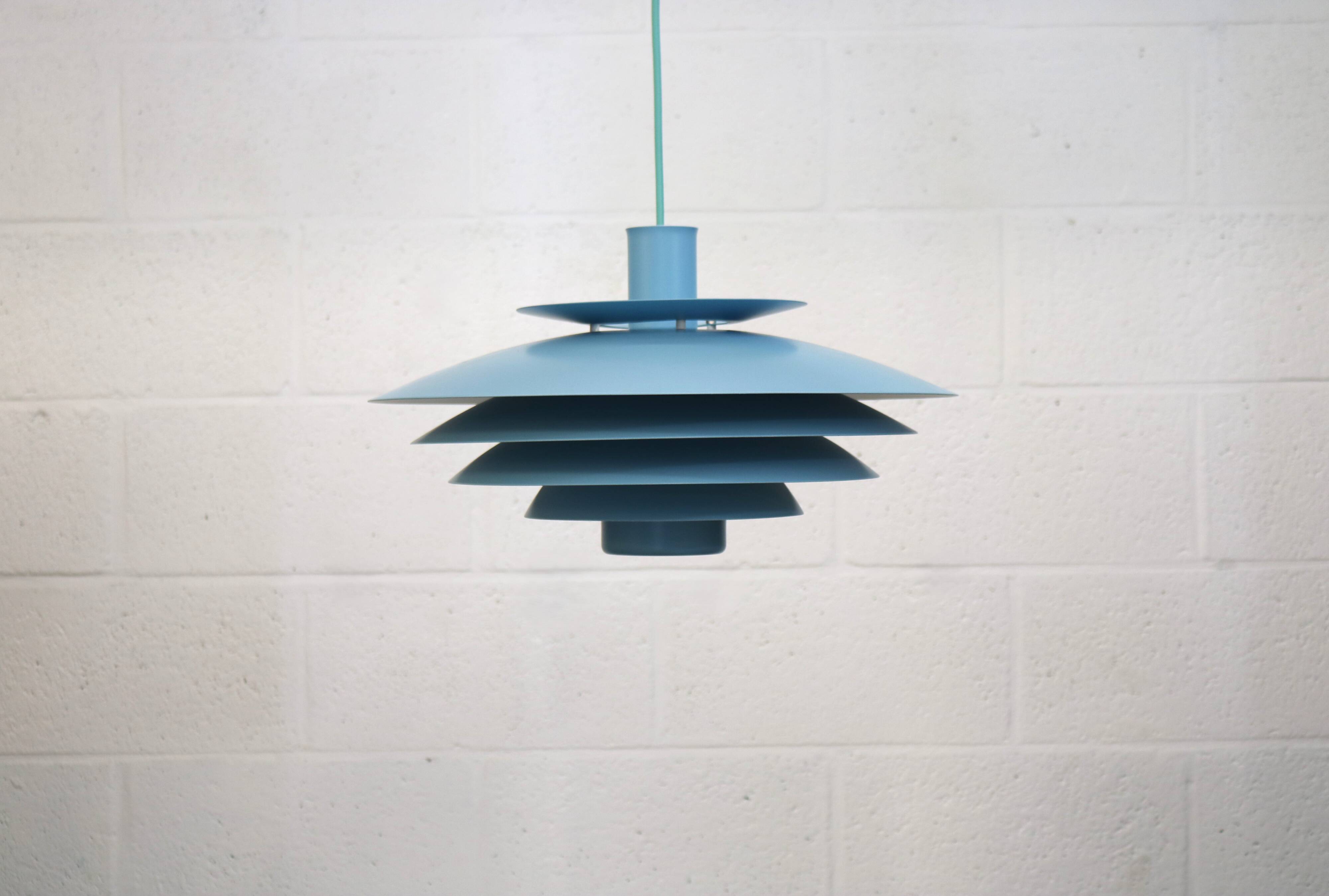 Unique blue colored Nordic Pendant Lamp by Form Light model 52610, Denmark
