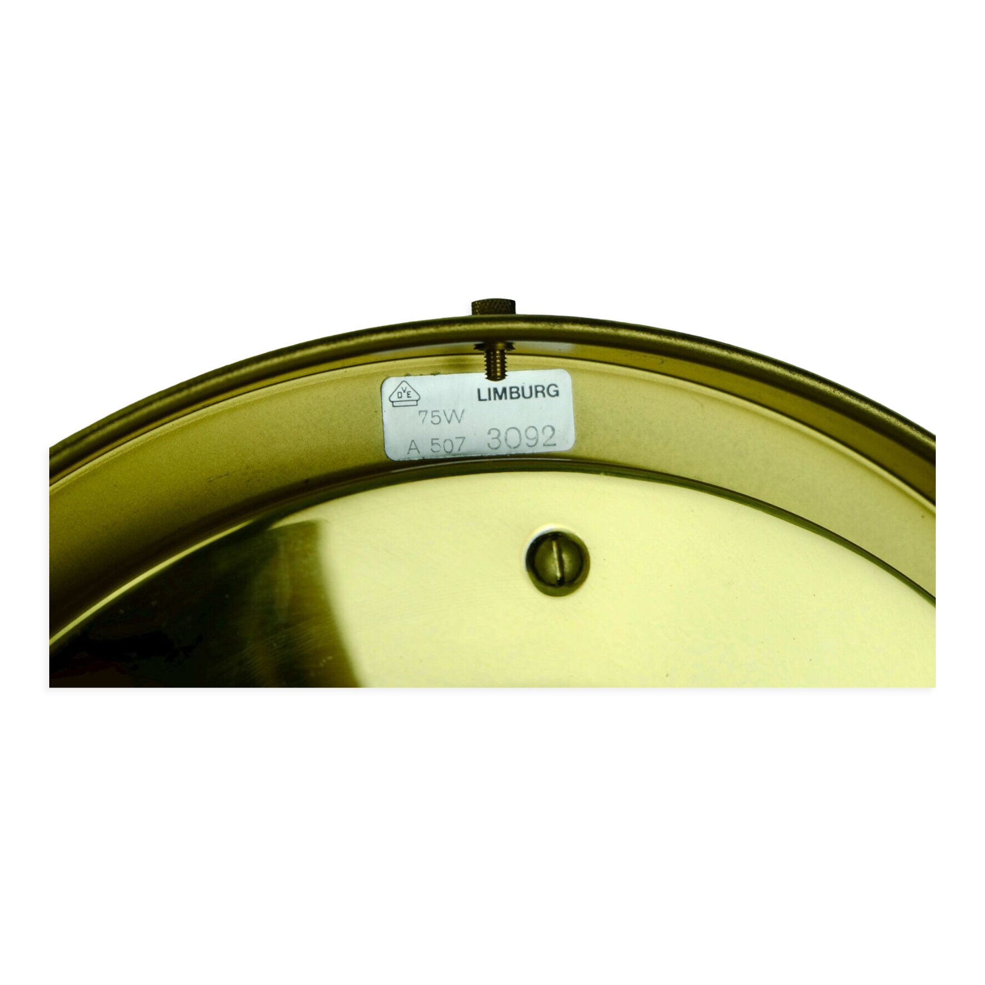 vintage 1960s 70s glashuette limburg CEILING LAMP bubble glass shade and brass