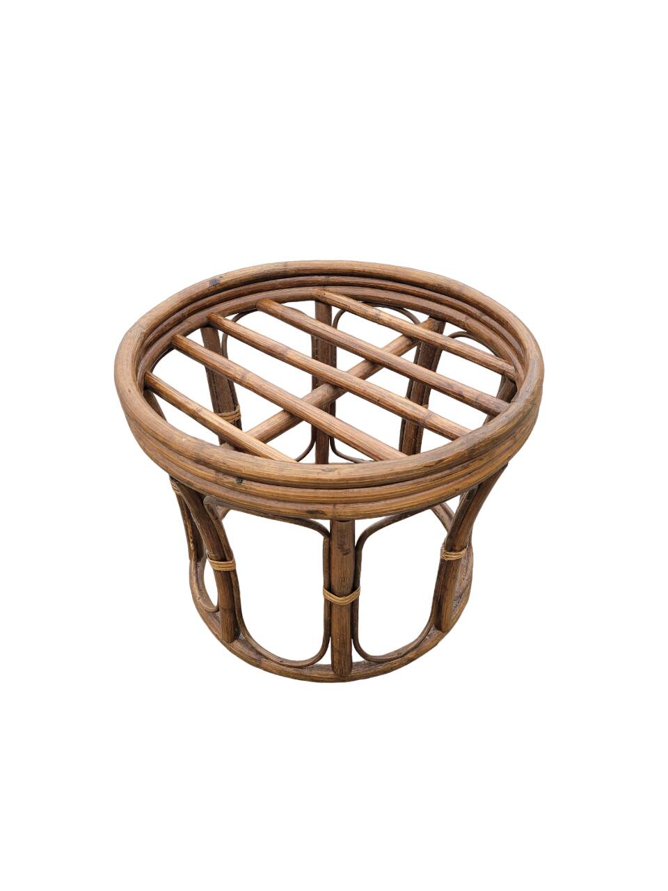 Vintage rattan pouf