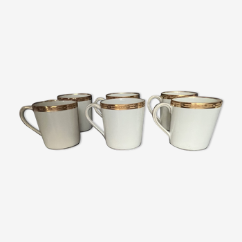 Set of six Haviland porcelain coffee cups