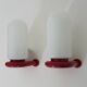 Pair of red and white Space Age wall lights 60s 70s