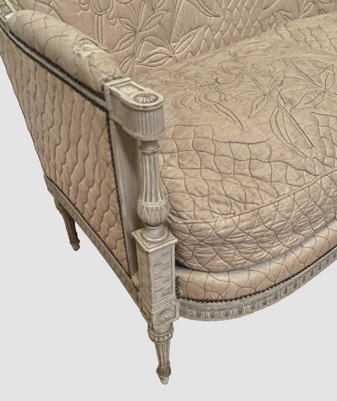 Louis XVI style bench in 20th century patinated beech