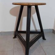 Tabouret métal & bois dans le style de Rowac années 1950/60. industriel