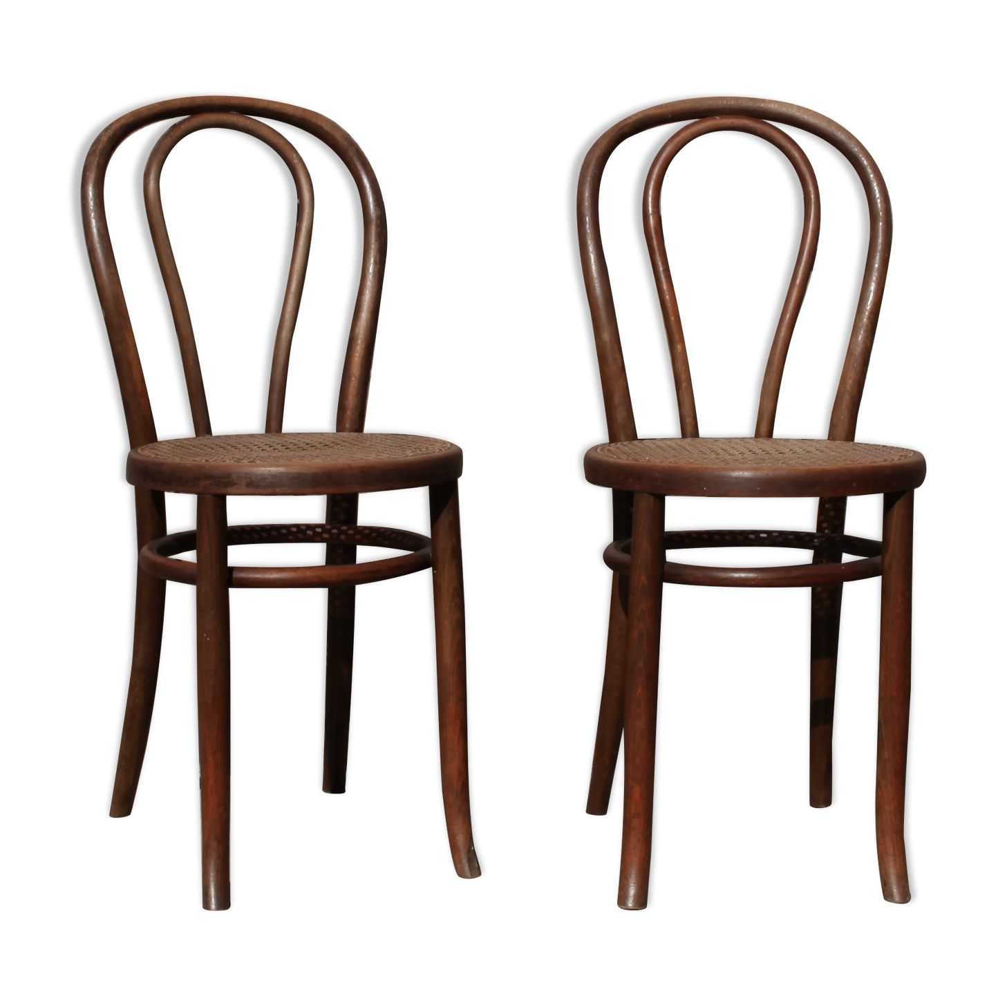 Paire de chaises bistrot en bois courbé