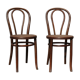 Paire de chaises bistrot en bois courbé
