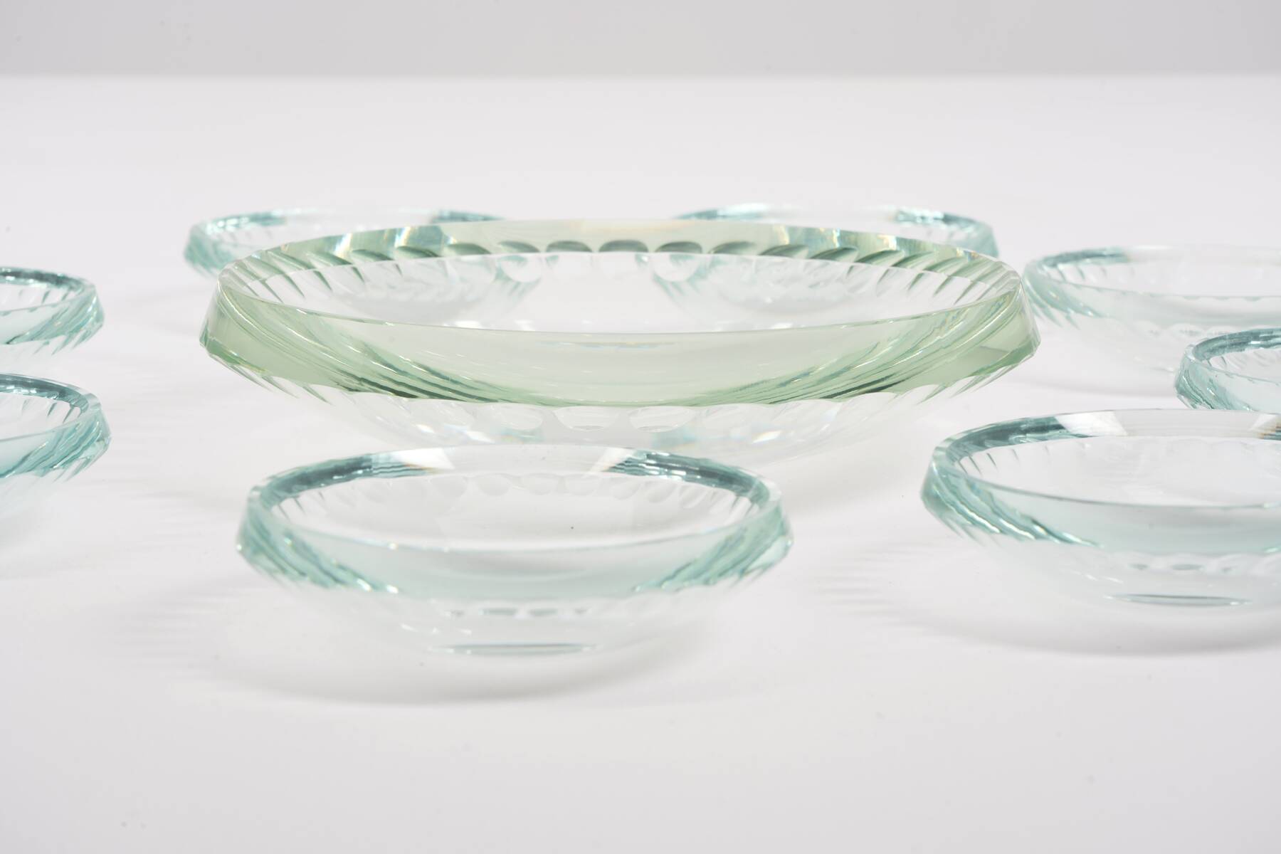 Coupelles en verre citrin Art Déco vers 1930
