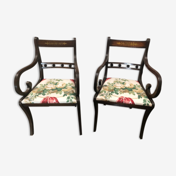 Pair of english bridge chairs