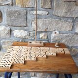 Set of vintage dominoes in solid wood