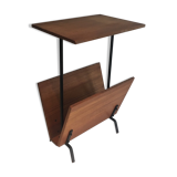 Black lacquered wood and metal magazine rack France 1950