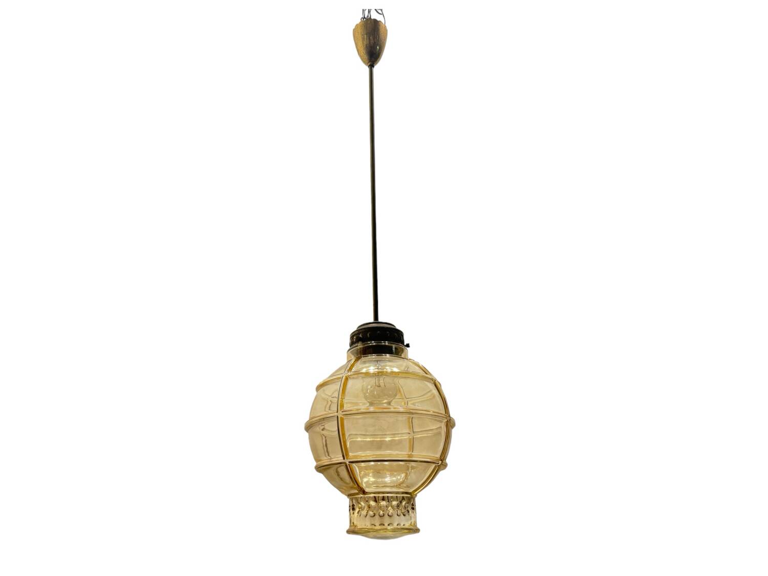 Vintage Bronze Glass Light Pendant 1960’s