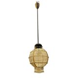 Vintage Bronze Glass Light Pendant 1960’s