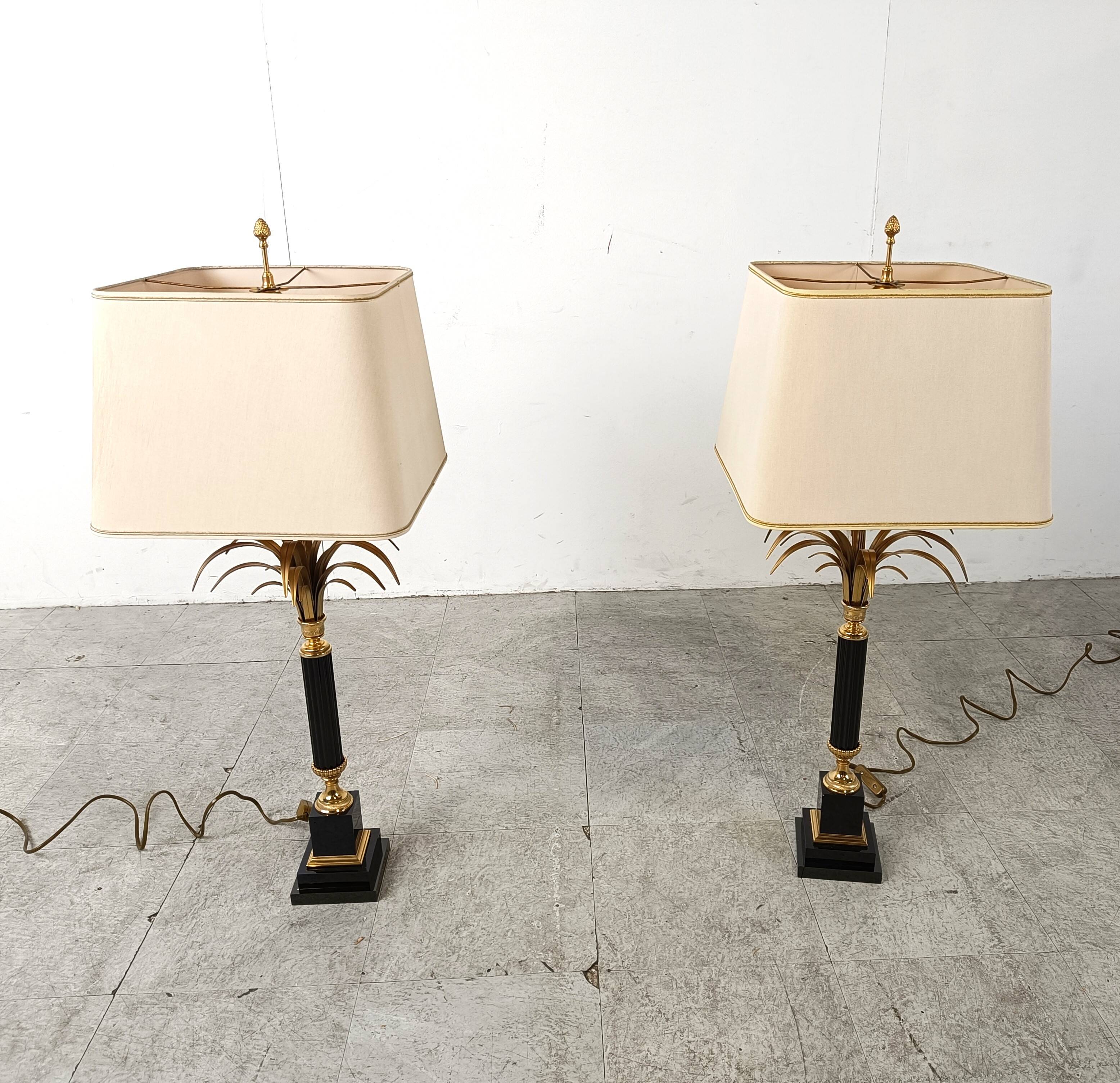 Paire de lampes de table vintage Hollywood Regency, 1970