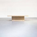 George Mathias Travertine Coffee Table for Maho with Artwork nr 12/50, 1970's