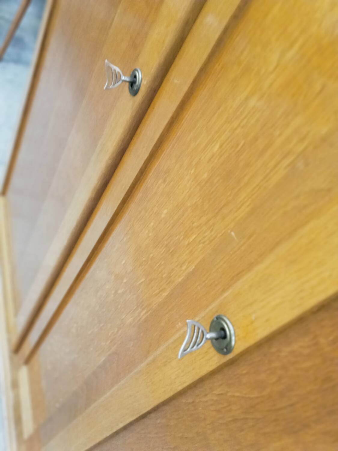 Wood & rattan cabinet