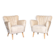 ELEGANT 20thC PAIR OF BOUDOIR SHELL-BACK CHAIRS c.1950