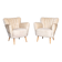 ELEGANT 20thC PAIR OF BOUDOIR SHELL-BACK CHAIRS c.1950