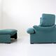 Fauteuil lounge Cassina ‘Portovenere’ avec repose-pieds – Vico Magistretti