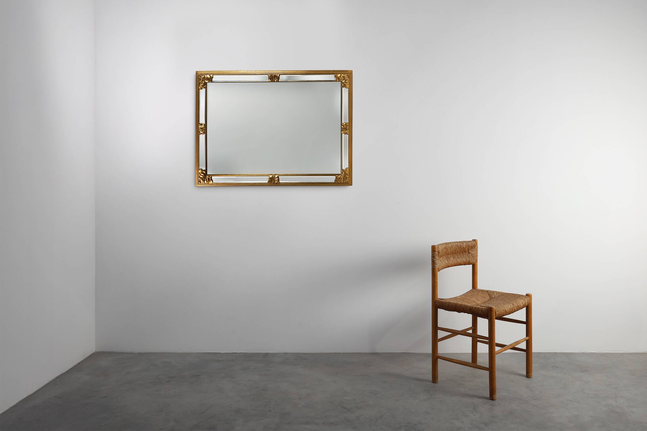 Richly ornamented Mirror by Deknudt, Belgium ca. 1950