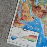 Vintage North America / Asia school physical map.