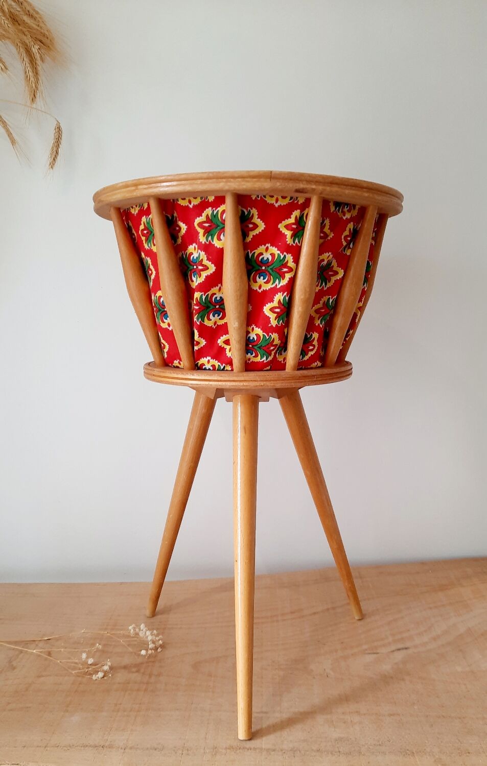 Vintage sewing basket worker