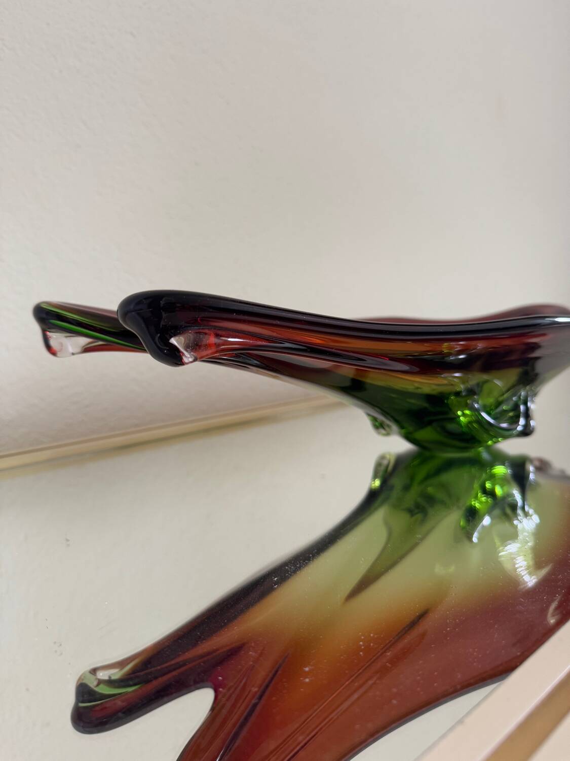 Large Murano crystal bowl from the 60s