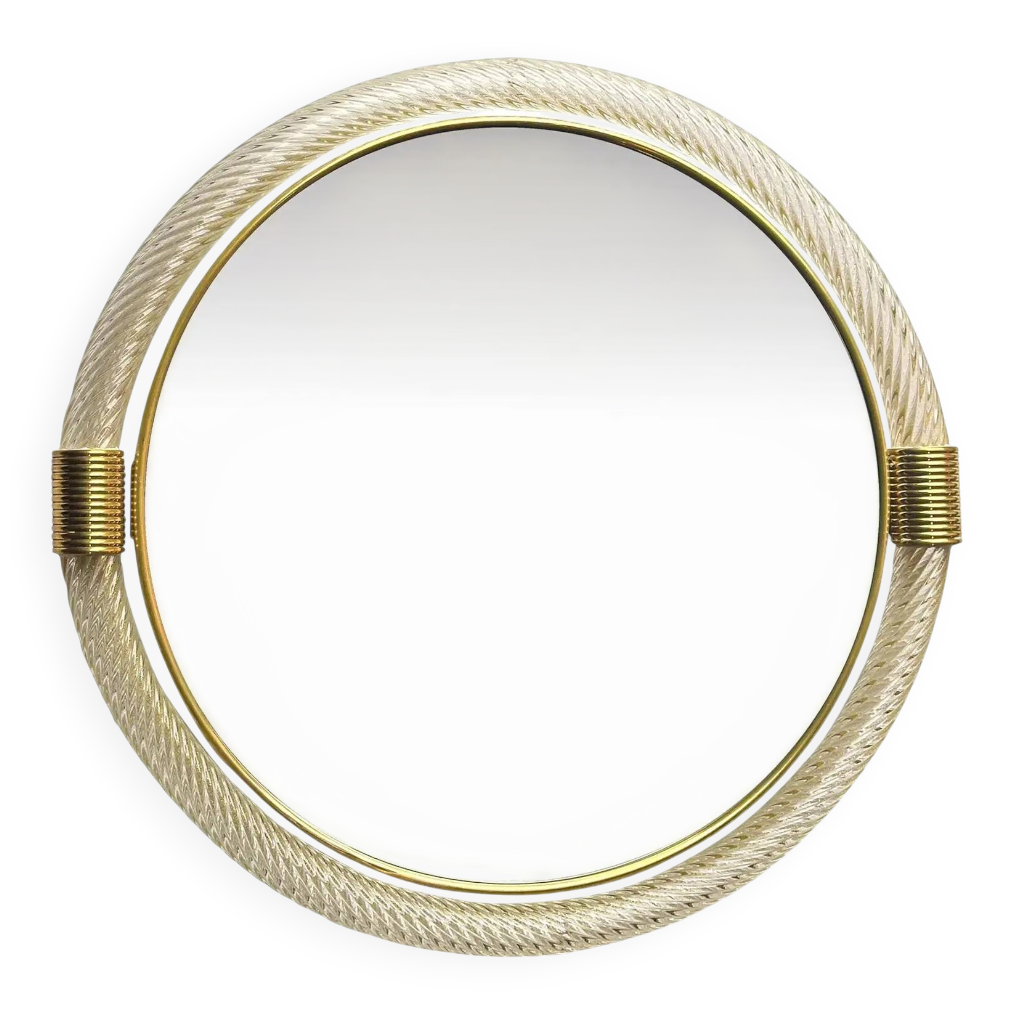 Venetian Round Wall Mirror with Torgiglione-Torchon Murano Glass – Barovier