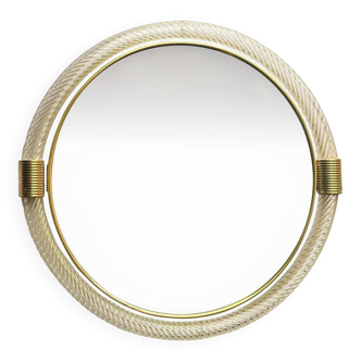 Venetian Round Wall Mirror with Torgiglione-Torchon Murano Glass – Barovier