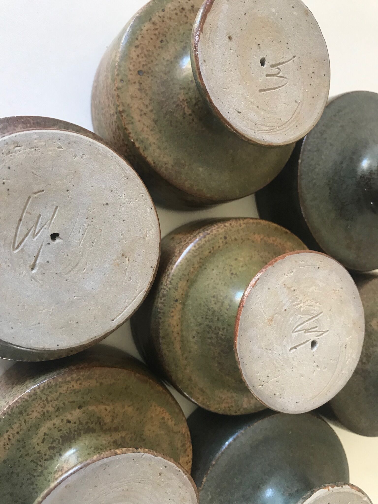 Lot cups or bowls by Jacques Lacheny vintage sandstone